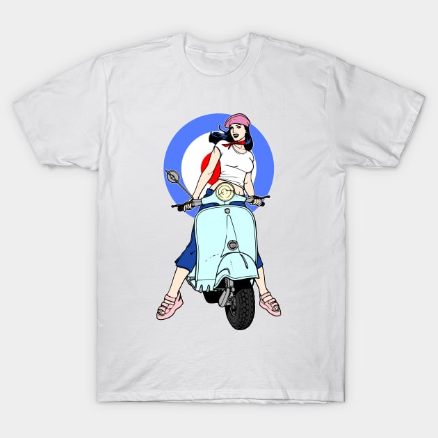 Pretty Scooter Girl T-Shirt by julpirod